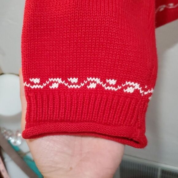 Christopher & Banks Hand Embroidered Christmas Sweater w/American Flag Size XL - Picture 6 of 11